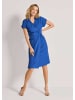 MADELEINE Uni-Wickelkleid mit Raffung, V-Ausschnitt in royalblau