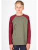 Band of Rascals Longsleeve " Raglan " in olive-bordeaux