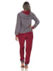 NORMANN Frottee Hausanzug Tupfendesign Homewear Loungewear in Rot