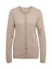 GOLDNER Kurzgröße:  Kaschmirstrickjacke mit Rundhals in sand
