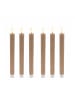 relaxdays 6 x LED Stabkerzen in Mocha Mousse