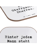 Mr. & Mrs. Panda Untersetzer Überraschte Ehefrau mit Spruch in Weiß