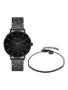 Tamaris Damen Armbanduhr & Armband Set in schwarz