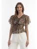 faina Damen Bluse in Beige Schlange