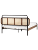 Beliani Doppelbett BOUSSICOURT in Braun/Schwarz - (W) 162 x (H) 100 x (L) 210 cm