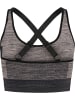 Hummel Hummel Top Hmlclea Yoga Damen Dehnbarem Atmungsaktiv Schnelltrocknend Nahtlosen in CHATEAU GRAY/BLACK MELANGE