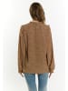 DreiMaster Vintage Damen Langarmbluse in Dunkelkamel Beige