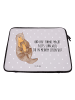 Mr. & Mrs. Panda Laptop Tasche Otter Kind mit Spruch in Grau Pastell