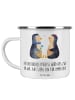 Mr. & Mrs. Panda Camping Emaille Tasse Hochzeitsreise Ewige Lieb... in Weiß