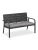 relaxdays Gartenbank in Grau - (B)118 x (H)78 x (T)66 cm