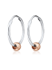 Elli Ohrringe 925 Rosegold Geo, Bi Color_Tri Color, Kugel in Silber