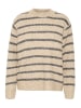 Kaffe Strickpullover KAtrina Regular fit in Feather gray melange stripe