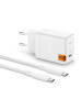 Spigen USB-C Netzladegerät PD 3.0 PPS 65W + USB-C Kabel - Schnellladegerät in Weiß