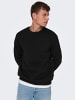 Only&Sons Basic Sweatshirt Langarm Pullover ohne Kapuze ONSCERES in Schwarz