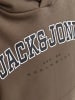 JACK & JONES Junior Sweatshirt JJECALEB VARSITY SWEAT HOODIE JNR in canteen