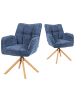 DUBI Möbel 2er-Set: Drehstuhl Mika-Ida in Blau - (B)59 x (H)84 x  (T)66 cm