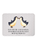 Mr. & Mrs. Panda Magnet Pinguin Liebe mit Spruch in Grau Pastell