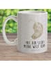 Mr. & Mrs. Panda Camping Tasse Otter Kopfüber mit Spruch in Grau Pastell