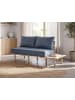 Beliani 2-Sitzer Sofa SALO in Blau/Braun - (W) 155 x (H) 74 x (L) 104 cm