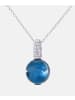 Diamant L'éternel Halskette mit Anhänger aus 375 Weißgold mit Diamant mit Topas