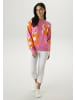 Aniston SELECTED Strickpullover in rosa-orange-weiß