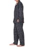 NORMANN Flanell Pyjama langarm Schlafanzug Karo Knopfleiste - 70130 in grau