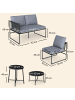 Outsunny Gartenmöbel Set,182L x 167B x 65H cm,Dunkelgrau