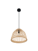 home24 home24 1-flammige Pendelleuchte aus Eisen & Rattan in Beige, 35 x 150 x 35 cm in Beige