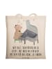 Mr. & Mrs. Panda Tote Bag Klavier Herausforderung mit Spruch in Creme