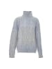 Sookie Damen Rollkragenpullover in BLAU WOLLWEISS