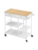 VASAGLE Küchenwagen Barnet in mattweiß-eichenbeige - (B)98.7 x (H)90 x (T)45 cm