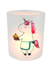 Mr. & Mrs. Panda Outdoor Windlicht Einhorn Muffin ohne Spruch in Transparent