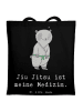 Mr. & Mrs. Panda Shopping Tasche Panda Jiu Jitsu mit Spruch in Schwarz