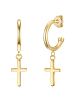 Eastside NY Creolen Kreuz Edelstahl in gelbgold