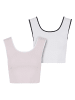 Urban Classics Urban Classics Ladies Contrast Cropped Top in blushedrose/white+white/black