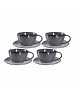 LEONARDO 4er Set Cappuccinotassen Matera 180 ml in Anthrazit