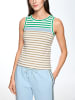 MARC CAIN SPORTS  Ringel-Top aus Baumwollstretch in Bright Emerald New