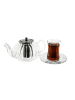 Almina Glasteekanne "Rosie" mit Edelstahl-Sieb und Deckel - 1000 ml in Transparent
