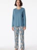 Schiesser Pyjama Comfort Nightwear in blaugrau, pfirsich