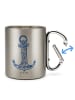Mr. & Mrs. Panda Tasse Anker Blau ohne Spruch in Silber