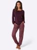 WITT WEIDEN Schlafanzug in burgund-camel-bedruckt