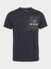 KOROSHI Henley-shirt baumwolle druck-emb nautisch in blau