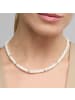Luxenter Halskette aus 925er Sterlingsilber und weißem Perlmutt mit 18k Gelbgold-Finish