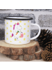 Mr. & Mrs. Panda XL Emaille Tasse Einhorn Gemüse ohne Spruch in Weiß