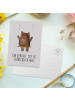 Mr. & Mrs. Panda Postkarte Bär Schaukel mit Spruch in Grau Pastell