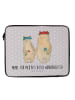 Mr. & Mrs. Panda Tasche Laptop Bären mit Blumenkranz mit Spruch in Grau Pastell