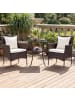 COSTWAY 3 tlg. Gartenmöbel Set Polyrattan mit Kissen in Weiß