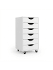 relaxdays Rollcontainer in Weiß - (B)40 x (H)78 x (T)40 cm
