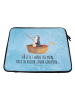 Mr. & Mrs. Panda Laptop Tasche Pinguin Angelboot mit Spruch in Eisblau