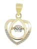 Adeliás Damen Anhänger Herz aus 925 Silber mit Zirkonia in gold